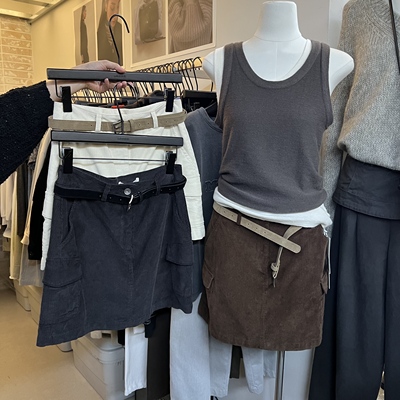 十三行WEARELAB2025秋冬新款高腰百搭显瘦灯芯绒半身裙短裙女1739