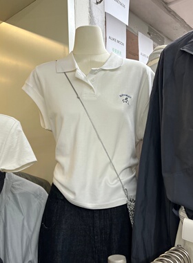 WEARELAB2026春夏新款宽松刺绣减龄短袖POLO衫T恤女短袖上衣11793