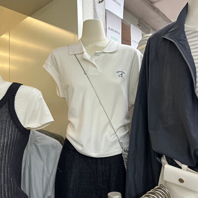 WEARELAB2026春夏新款宽松刺绣减龄短袖POLO衫T恤女短袖上衣11793
