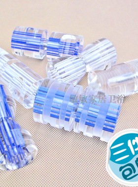 浴室玻璃门把手 淋浴房拉手 有机玻璃拉手 蓝色条纹水晶拉手