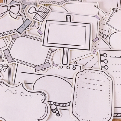 黑白对话框可书写标签文化墙励志