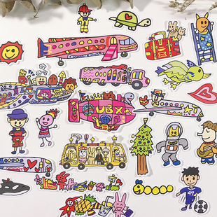 可爱儿童宝宝相册成长记录DIY装饰防水小贴画手帐素材贴纸去旅行