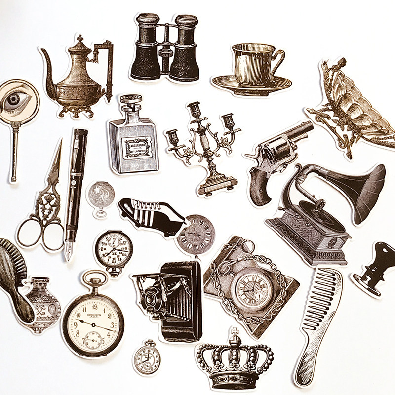 hobo tn手帐复古物件欧美手账素材手帐工具套装相册diy日记本贴纸