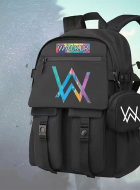 艾伦沃克AlanWalker双肩背包男女初高中小学生书包大容量旅行背包