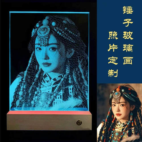 真人照片手工锤画定制送女友