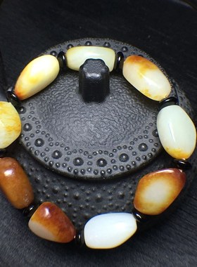 天然随型和田玉手链手串男女