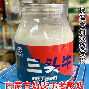 三头牛奶皮子老酸奶内蒙古特产经典醇厚网红零食经典营养桶装
