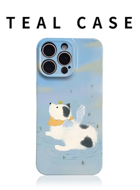 原创图案皇冠天使小狗手机壳适用苹果16promaxiphoneOPPORENO10PROFINDX5PRO荣耀MAGIC4PROVIVOX200IQOONEO6