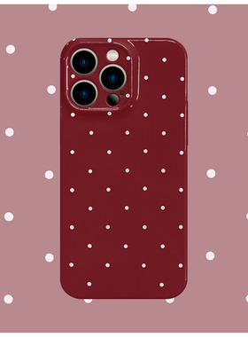 红底白色小波点菲林手机软壳适用苹果16promaxiphoneOPPORENO10PROFINDX5PRO荣耀MAGIC4PROVIVOX200IQOONEO6
