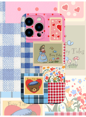 拼接小熊爱心菲林手机壳亮面适用苹果16promaxiphoneOPPORENO10PROFINDX5PRO荣耀MAGIC4PROVIVOX200IQOONEO6