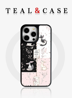 【TEAL】磨砂磁吸晶瓷手机壳复古风古早风千禧风巴洛克复古格纹条纹适用于苹果12iphone16promax15plus13pro