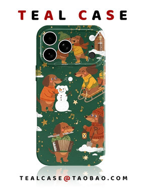 绿色腊肠狗软壳～原创图案手机壳适用苹果17promaxiphoneOPPORENO10PROFINDX5PRO荣耀MAGIC4VIVOX200IQOONEO6