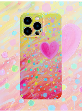 粉色爱心涂鸦软壳亮面手机壳适用苹果16promaxiphoneOPPORENO10PROFINDX5PRO荣耀MAGIC4PROVIVOX200IQOONEO6