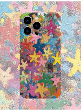 原创图案星星壁画涂鸦手机壳适用苹果16promaxiphoneOPPORENO10PROFINDX5PRO荣耀MAGIC4PROVIVOX200IQOONEO6