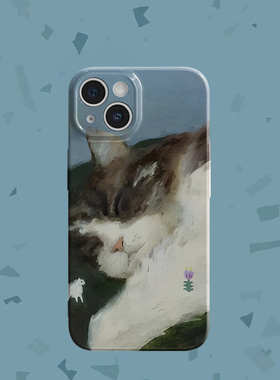 可爱梦中小猫菲林油画手机壳适用苹果16promaxiphoneOPPORENO10PROFINDX5PRO荣耀MAGIC4PROVIVOX200IQOONEO6