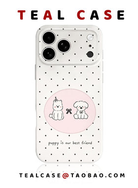 波点小狗二合一原创图案手机壳适用苹果17promaxiphoneOPPORENO10PROFINDX5PRO荣耀MAGIC4VIVOX200IQOONEO6