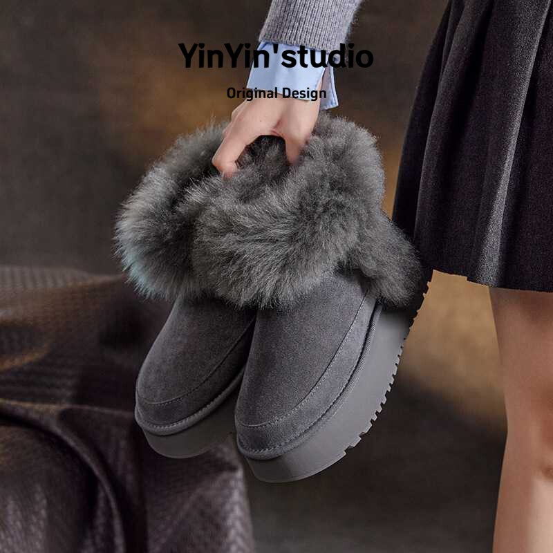 内增高短筒雪地靴女厚底