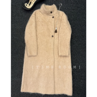 TIME ROOM 【巴黎暖阳】2025冬季新款羊绒拉毛立领大衣