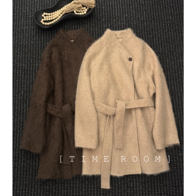 TIME ROOM 【静奢大衣】2025冬季新款羊绒羊毛拉毛中长款大衣