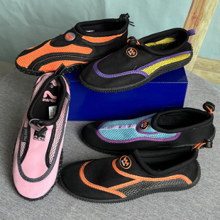 外贸大码女涉水鞋溯溪鞋沙滩踩水鞋网面透气软底游泳浮潜冲浪滑水