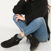 外贸41码 短靴棉靴女士冬季 休闲高帮鞋 43码 绑带轻便二棉鞋 防滑橡胶