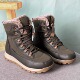 外贸42码 冬季 女雪地靴高帮系带短筒靴防滑保暖40码 户外东北大棉鞋