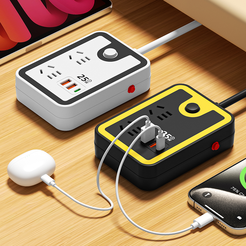 公品牛拼色创意插座带usb