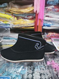 戏剧平底薄底武生打鞋古装演出靴子快靴戏鞋北京三义斋牛皮快靴