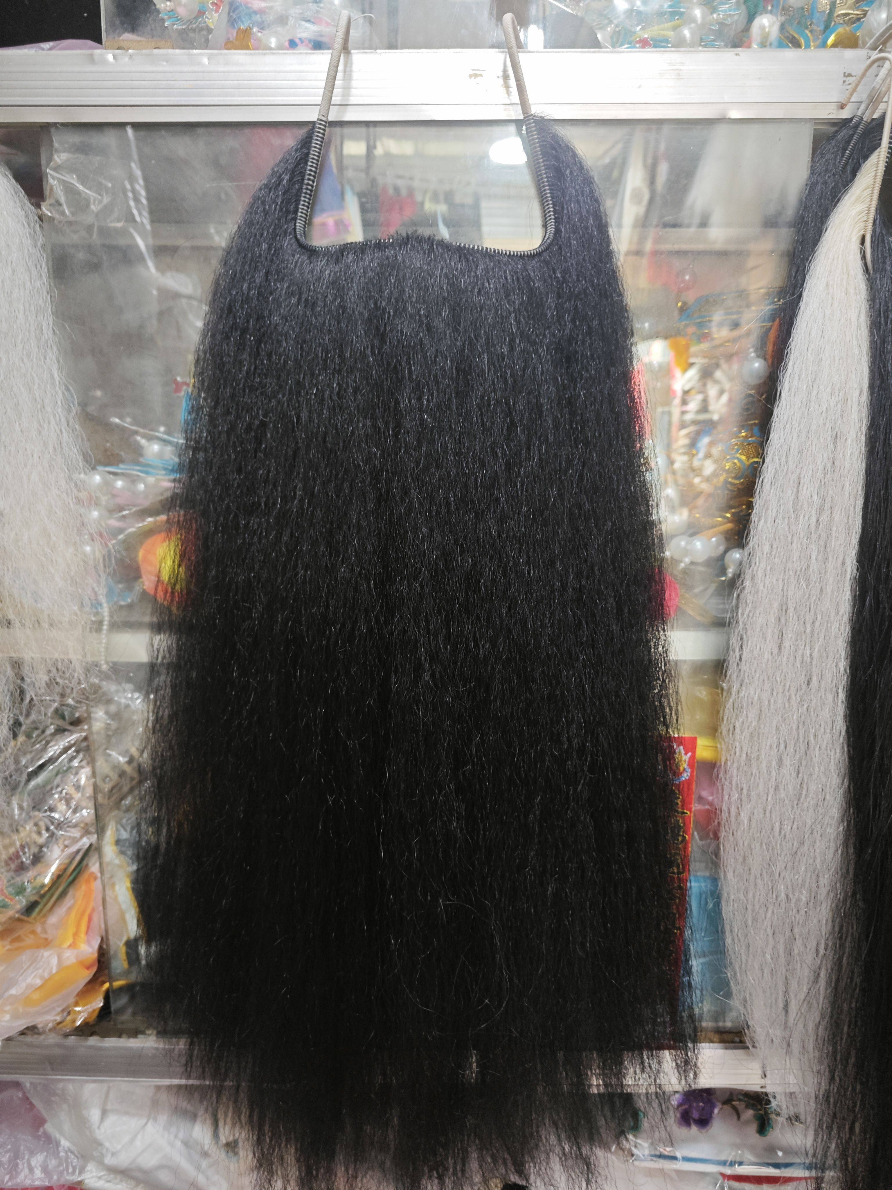 戏剧用品满口胡子髯口胡须牦牛尾毛戏曲京剧表演道具黑满