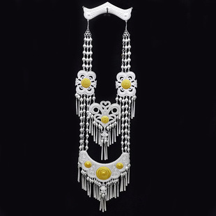 民族风大凉山彝族服装配饰胸牌女节庆摄影演出长项链多层镂空挂件