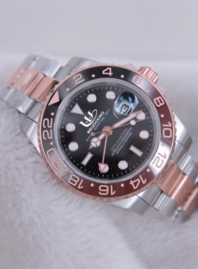 包邮 威之星 格林尼治Ⅱ机械表玫瑰金m126711chnr全钢男手表RX-05