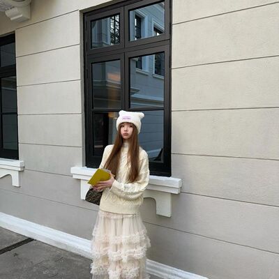 甜美清新超仙网纱拼接层层蛋糕叠穿半身裙女2025春氛围设计感长裙