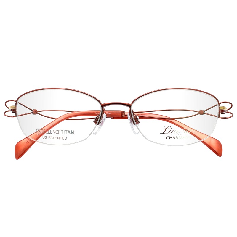 Charmant夏蒙眼镜架线钛纯钛半框超轻小脸金边眼镜框女XL2928