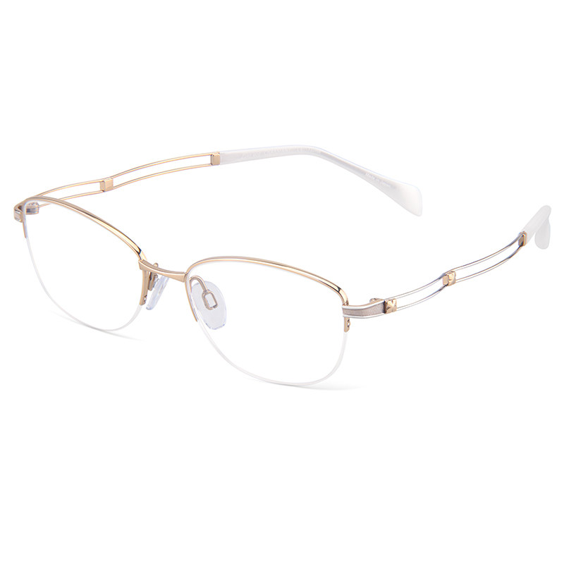 CHARMANT镜架夏蒙线钛XL2923纯钛半框女款超轻舒适时尚近视眼镜框