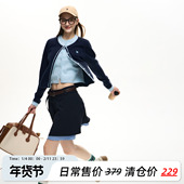 NS76秋冬新款 上衣 外套女打底衫 假两件撞色双门襟长袖 针织刺绣开衫