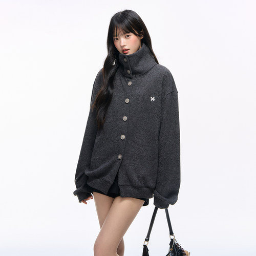 慵懒风翻领外套女上衣