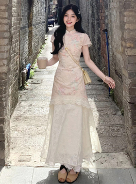 巨好看裙子2026新中式女装国风碎花改良年轻款旗袍连衣裙气质长裙