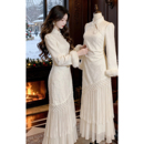 流苏长裙 2025秋冬新款 新中式 气质国风加绒加厚改良旗袍连衣裙女装