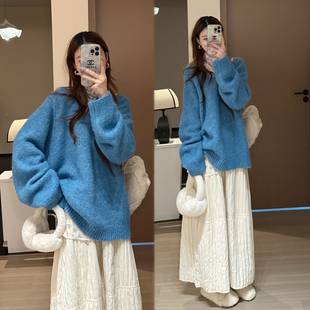 韩系一整套ootd穿搭慵懒氛围感针织毛衣半身裙子套装女2026新款秋