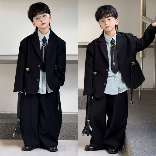 男童西装套装儿童春秋款宽松韩系