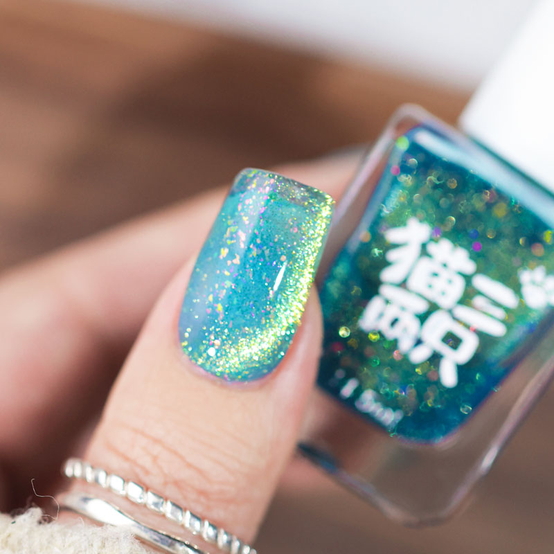 俄罗斯田园猫-猫三两只12ml猫眼指甲油偏光磁性猫眼显白免烤