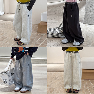 艾摩贝贝儿童休闲长裤时髦香蕉裤2025春秋男女童宽松百搭弯刀裤子