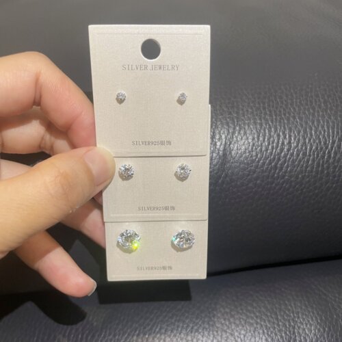 超闪Bling~S925锆石钻耳钉防过敏