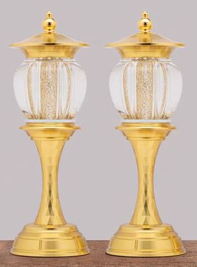 供灯钻石水晶神灯长明灯家用水晶LED插电财神灯仙家佛具用品大全