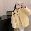 披肩小个子白鸭绒外套 时尚 晴雨雪围巾短款 羽绒服女立领针织帽韩版
