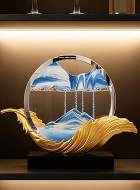 风生水起3d立体流沙画酒柜装饰摆件高级感客厅玄关电视柜乔迁礼物