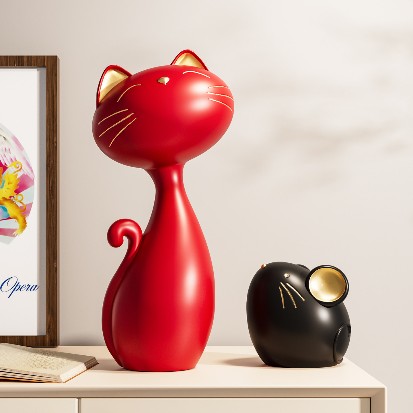 猫和老鼠摆件客厅玄关电视柜酒柜装饰创意办公室艺术可爱桌面摆设,家居饰品,装饰摆件,淘宝优惠券,粉丝福利购,淘宝优惠卷