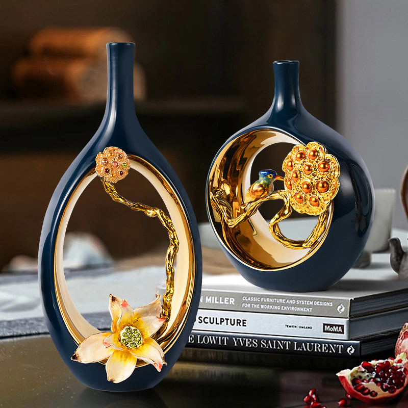 珐琅彩花瓶陶瓷工艺品摆件客厅玄关酒柜电视柜轻奢高档家居装饰品,家居饰品,装饰摆件,淘宝优惠券,粉丝福利购,淘宝优惠卷