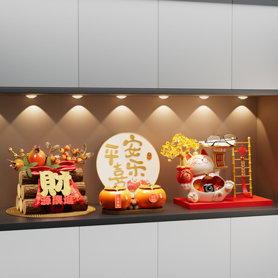 招财猫入户钥匙收纳玄关摆件客厅乔迁之喜入宅礼物全套2025新款