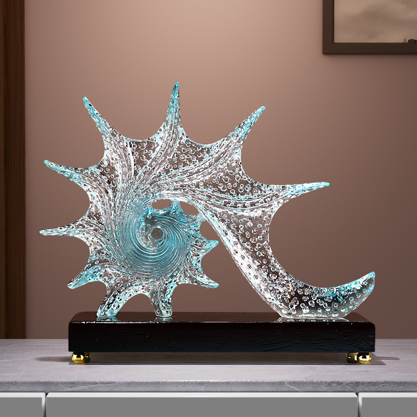 海螺摆件客厅玄关电视柜酒柜装饰摆件轻奢高档办公室乔迁新居礼品,家居饰品,装饰摆件,淘宝优惠券,粉丝福利购,淘宝优惠卷